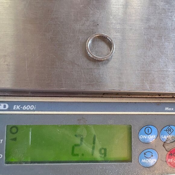 VTG Solid Sterling Silver 925 Cubic Zirconia Pavé Set Band Ring Size 6.75 - Picture 8 of 9